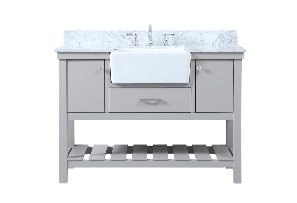 48 inch Single bathroom vanity in grey with backsplash