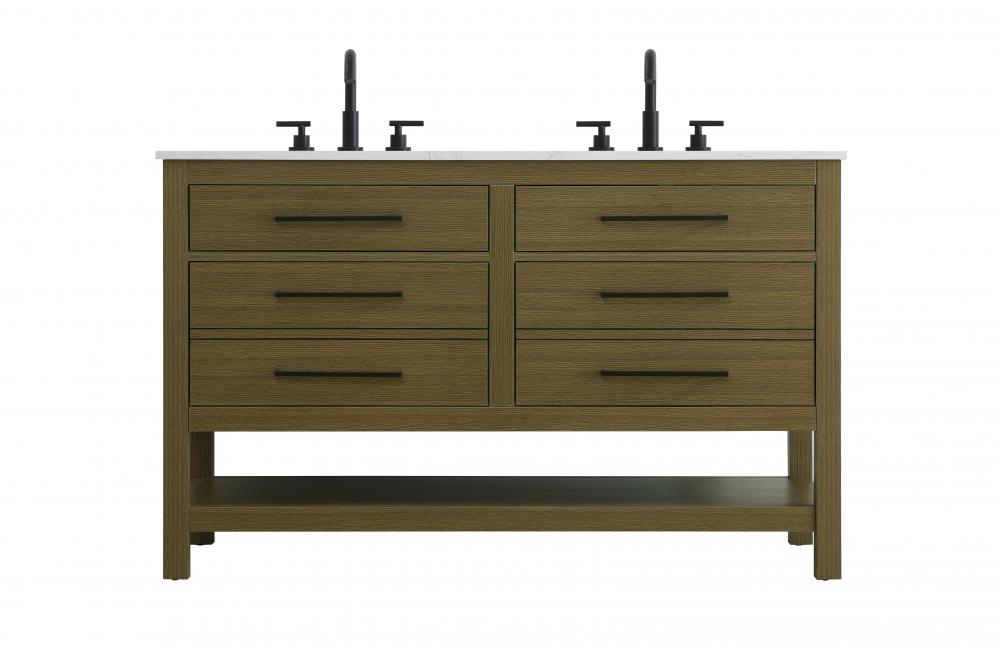 Vanity Cabinet 4DW 54"W x 22"D x 34"H Chestnut Brown