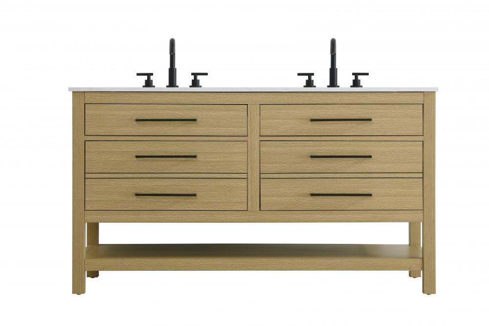 Vanity Cabinet 4DW 54"W x 22"D x 34"H Honey Brown