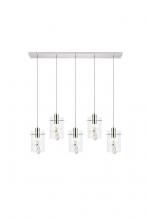 Elegant 5202D36C - Hana Pendant Lamp L36 x W6.38 x  H10.4  L5*5W Chrome