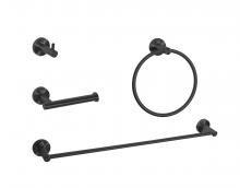 Elegant HWB-11S4MBK - Bathroom hardware set 24"x2.8"+6.2"x3.5"+2.6"x1.6"+7" matte black