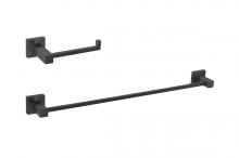 Elegant HWB-12S2MBK - Bathroom hardware set 24"x2.7+6.6"x3.1" matte black