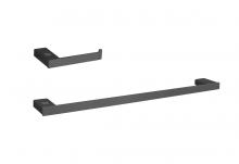 Elegant HWB-13S2MBK - Bathroom hardware set 24"x2.9"+7"x2.9" matte black