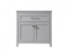 Elegant SC013030GR - Bath Storage Cabinet 2dr1dw 30Wx16Dx30H grey