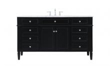 Elegant VF12560BK - 60 inch Single bathroom vanity in black