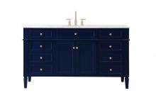 Elegant VF12560BL - 60 inch Single bathroom vanity in blue