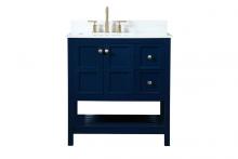 Elegant VF16432BL-BS - 32 inch Single bathroom vanity in blue with backsplash