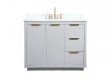 Elegant VF19442GR-BS - 42 inch Single bathroom vanity in grey with backsplash