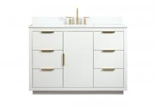Elegant VF19448WH-BS - 48 inch Single bathroom vanity in white with backsplash