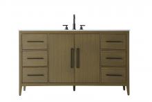 Elegant VF29360MCB - Vanity Cabinet 2Dr 6Dw 60x21.5x35 Chestnut Brown
