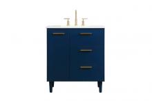 Elegant VF47030MBL - 30 inch bathroom vanity in Blue