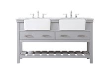 Elegant VF60160DGR - 60 inch double bathroom vanity in grey