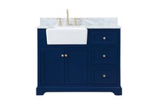 Elegant VF60242BL-BS - 42 inch Single bathroom vanity in blue with backsplash
