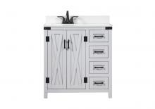 Elegant VF90232GR-BS - 32 inch Single bathroom vanity in grey with backsplash