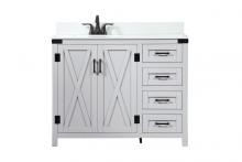 Elegant VF90242GR-BS - 42 inch Single bathroom vanity in grey with backsplash