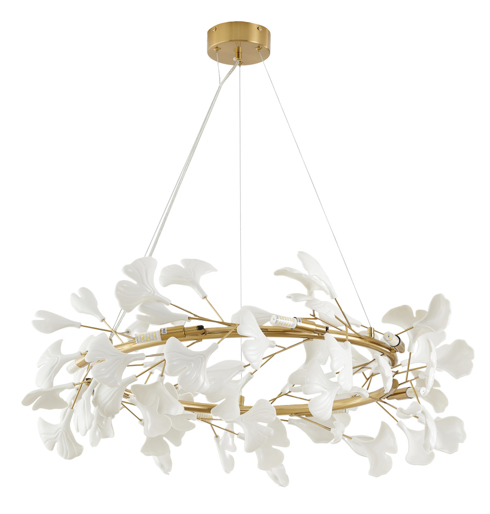 Round Brass Frame Chandelier