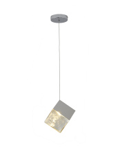 Bethel International Canada GL445P8CH - 1-Light Chrome Cubed Pendant With A Clear Distorted Glass Shade