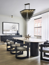 Bethel International Canada IMG08C47B - Satin Black Prism Chandelier