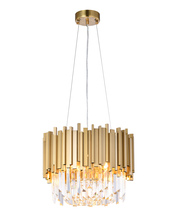 Bethel International Canada MU10C16G - Chandelier Stainless Steel & Crystal