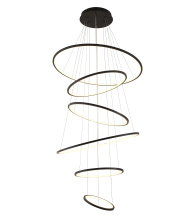 Bethel International Canada TR35C122BLK - Six Ring Matte Black Halo Chandelier