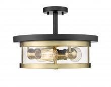 Bethel International Canada YS22137-3SF-BGD - Semi Flush Mount Black and Gold