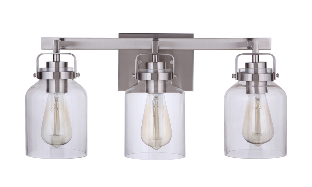 Foxwood 3 Light Vanity in Brushed Polished Nickel