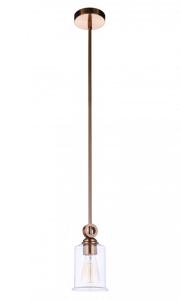 Romero 1 Light Mini Pendant in Satin Brass