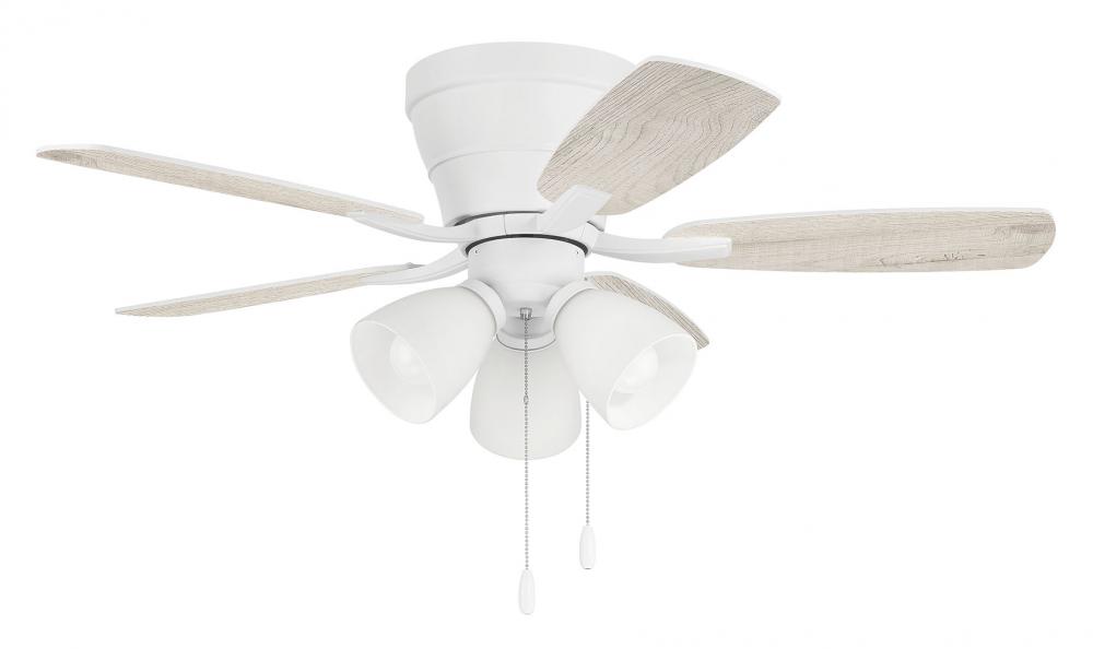 42" Hugger Ceiling Fan w/ 5 Blades,  3 Light Kit