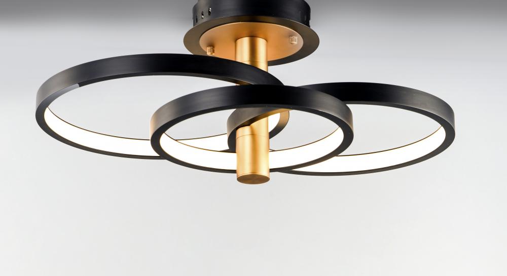 Hoopla Semi Flush Mount E24323 BKGLD Ultra Lighting Canada